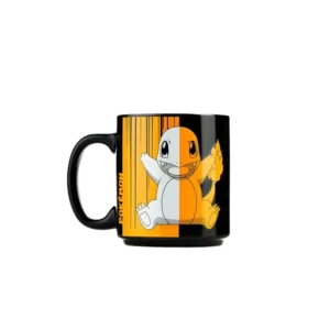 Cană neagră cu imprimeu Charmander din universul Pokémon - Merchandise și cadouri pokemon