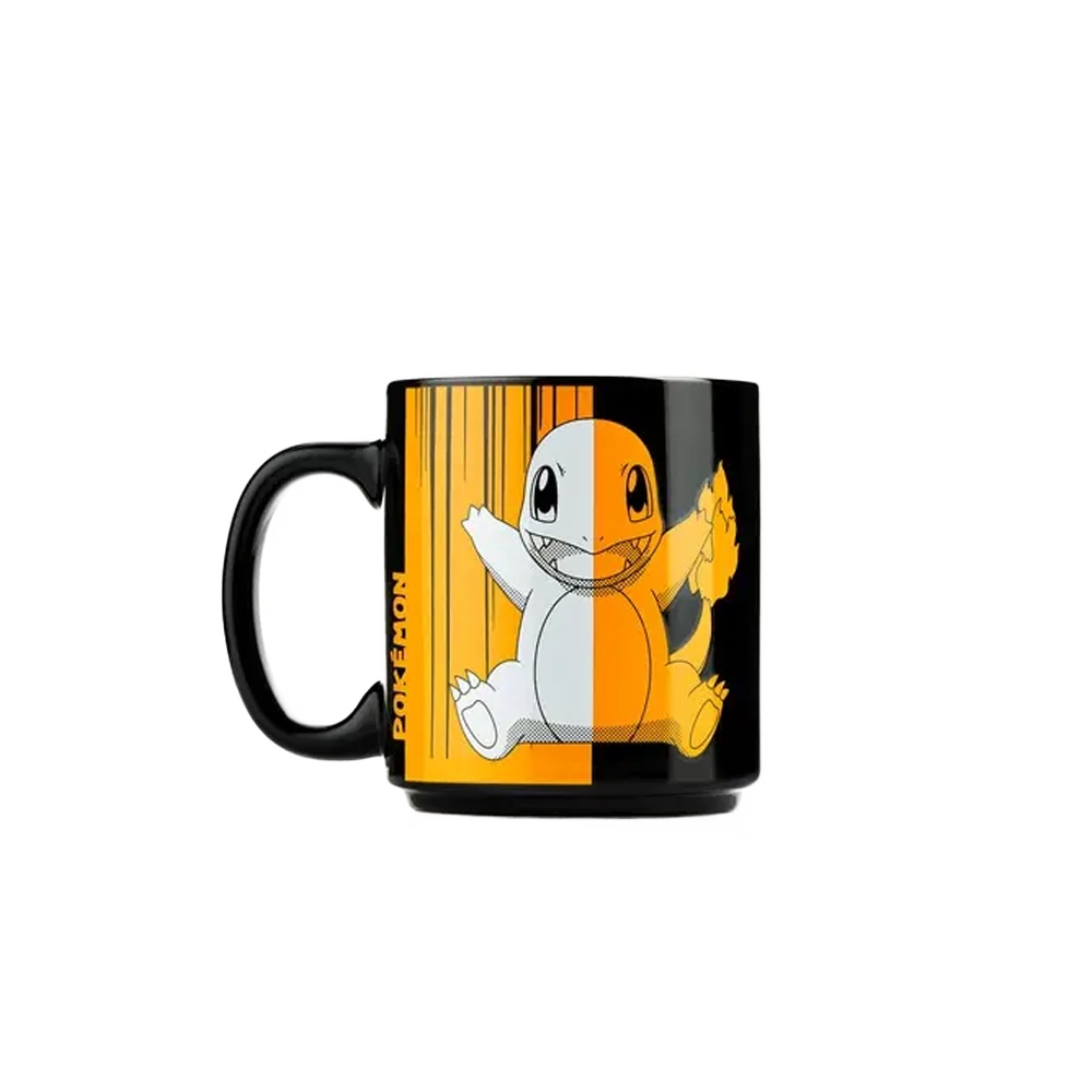 Cană neagră cu imprimeu Charmander din universul Pokémon - Merchandise și cadouri pokemon