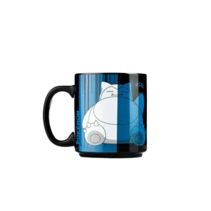 Cană neagră cu imprimeu Snorlax din universul Pokémon - Merchandise și cadouri pokemon